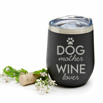 Gegraveerde 'Dog Mother Wine Lover' Tumbler