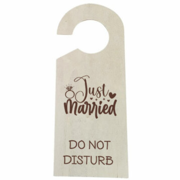 'Just Married - Do Not Disturb' Houten Deurhanger