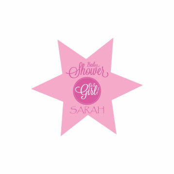 Roze Baby Shower Stickers Girl - Sterontwerp