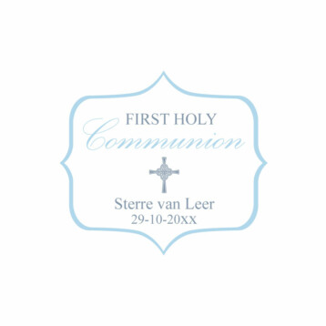 Blauwe Holy Communion Bedankt Stickers