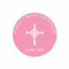 Roze Communie Bedankt Sticker