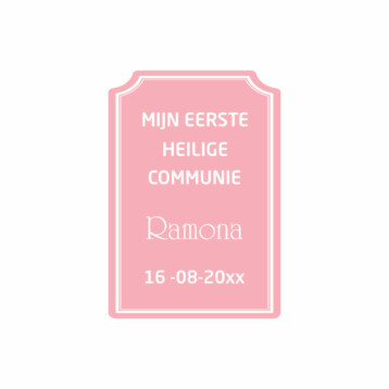 Roze Heilige Communie Bedankt Stickers