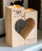 Gepersonaliseerde Hart van Liefde Theelichthouder Set voor huwelijksjubileum, hartvormige kaarshouders van beukenhout met gravure