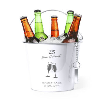 Gepersonaliseerde Feestelijke IJsemmer met '[X jaar] Getrouwd' gravure, ideaal cadeau voor een huwelijksjubileum