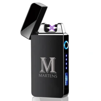 Luxe USB aansteker gegraveerd met monogram letter M en naam Martens