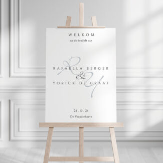Rafaella Monogram Minimalistisch Welkomstbord Bruiloft