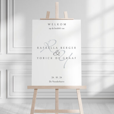 Rafaella Monogram Minimalistisch Welkomstbord Bruiloft