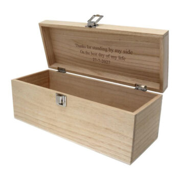 Signature Monogram Whiskey Kist Gepersonaliseerd met Tekst in Deksel voor Cadeau