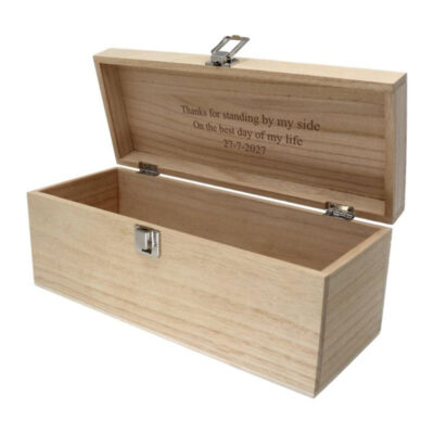 Signature Monogram Whiskey Kist Gepersonaliseerd met Tekst in Deksel voor Cadeau