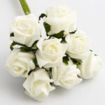 Foam Roosjes Kleurecht - Ivoor 3 cm - bosje van 8