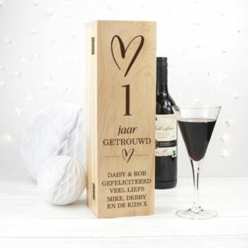 Gepersonaliseerde Wijnkist Huwelijksverjaardag
