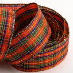 Tartan Schotse Ruit Lint Verstevigde Rand - 38 mm x 10 M - Afbeelding 2