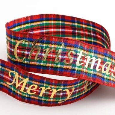 Merry Christmas Schotse Ruit Lint - 25 mm x 10 M