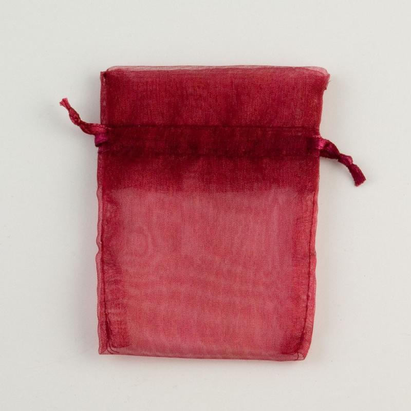1623 Organza zakjes Bordeaux (10st) - Afbeelding 2