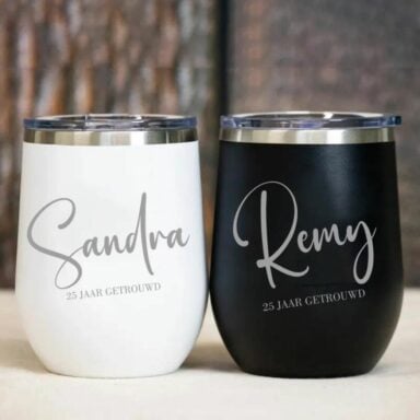 Gepersonaliseerde 25 Jaar Getrouwd Wijn Tumblers