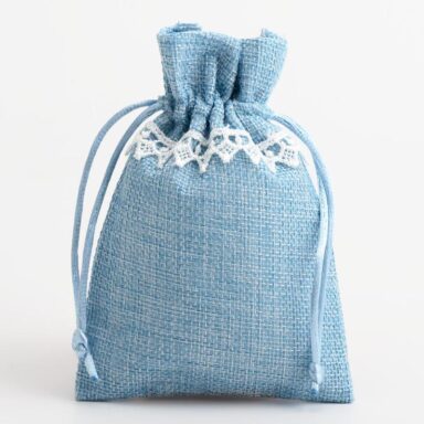 Linnen Zakjes Blauw - 10 cm x 14 cm - 10 Stuks