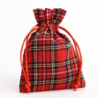 Stoffen Zakjes - Rode Ruit - 10 cm x 14 cm - 10 Stuks