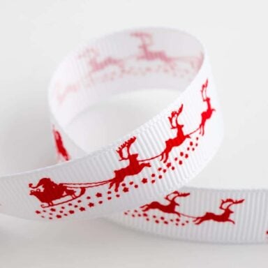 Kerstman Slee Lint Wit Grosgrain - 16 mm x 5 M