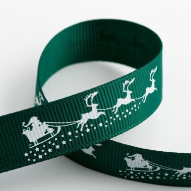 Kerstman Slee Lint Groen Grosgrain - 16 mm x 5 M