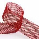 Gaas Glitter Lint Rood