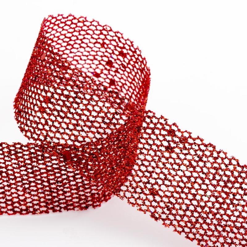 7404 Gaas Glitter Lint Rood