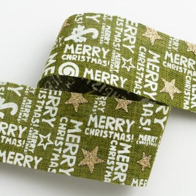 Merry Christmas Hessian Lint Groen