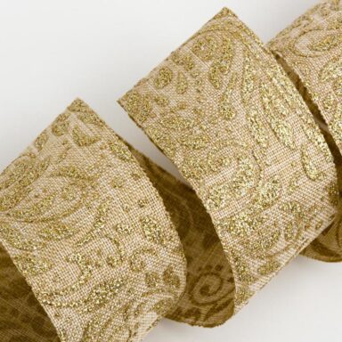 Lurex Hessian Lint Goud / Naturel