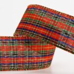 Tartan Schotse Ruit Lint Verstevigde Rand - 38 mm x 10 M