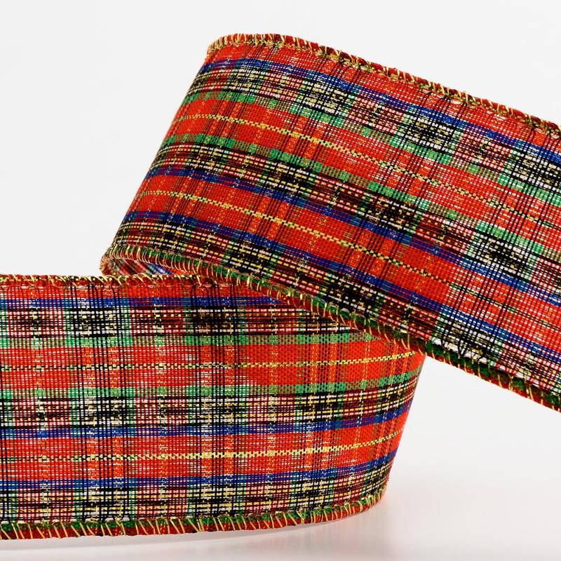 7423 Tartan Schotse Ruit Lint Verstevigde Rand - 38 mm x 10 M