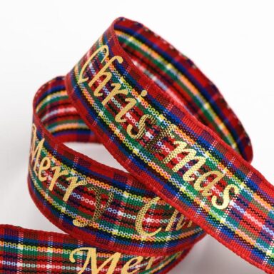Merry Christmas Schotse Ruit Lint - 16 mm x 10 M