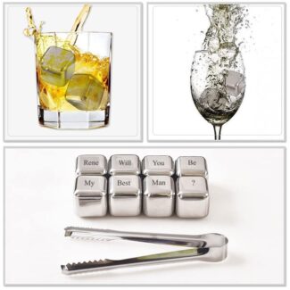 Roestvrijstalen Whisky Stenen Set - Best Man 2