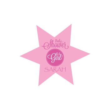 Roze Baby Shower Stickers Girl - Sterontwerp