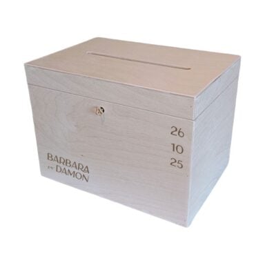 Moderne houten enveloppendoos met diagonaal design
