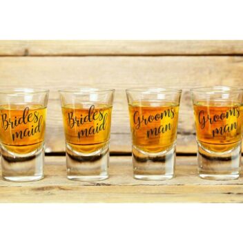 Bridesmaid and 2 Groomsman Shot Glasses