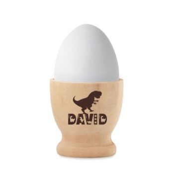 Gepersonaliseerd Houten Eierdopje met Dinosaurus