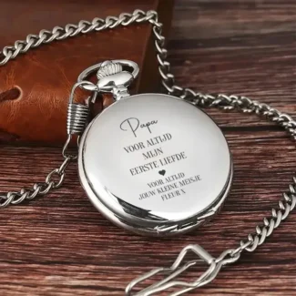 Dubbel Zilver Zakhorloge Skeleton Design