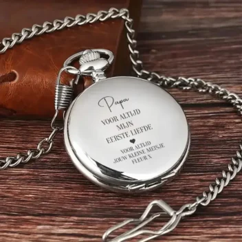 Dubbel Zilver Zakhorloge Skeleton Design