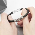Gepersonaliseerde Leren Infinity Armband-3