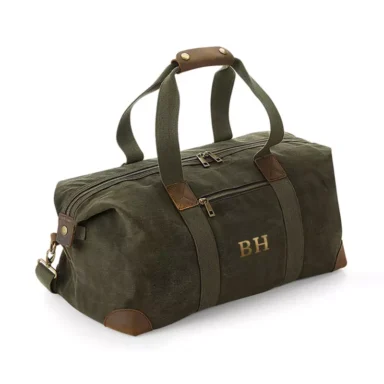 Gepersonaliseerde Luxe Gewaxte Canvas Reistas