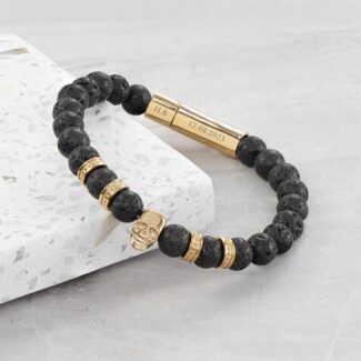 Golden Skull - Gepersonaliseerde Mannen Armband