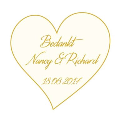 Bedankt Stickertje Hart Design