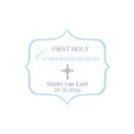 Blauwe Holy Communion Bedankt Stickers