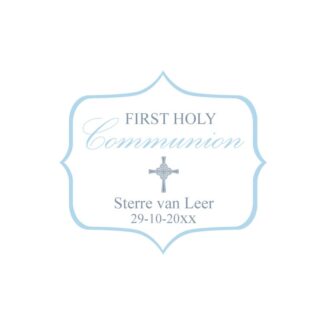 Blauwe Holy Communion Bedankt Stickers