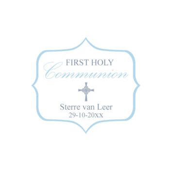 Blauwe Holy Communion Bedankt Stickers