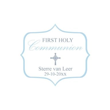Blauwe Holy Communion Bedankt Stickers