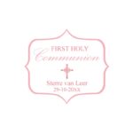 Roze Holy Communion Bedankt Stickers
