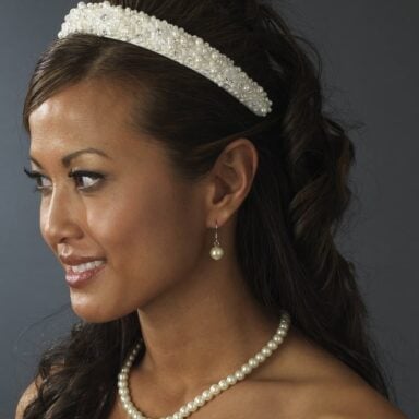 Ketting en Oorbellen Set Parel Zilver Ivoor