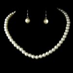 Ketting en Oorbellen Set Parel Zilver Ivoor