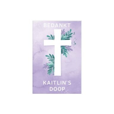 Lila Bedankt Stickers Doop