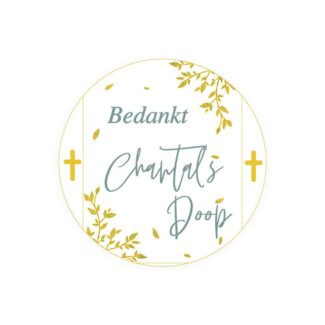 Gouden Leaf Bedankt Stickers Doop